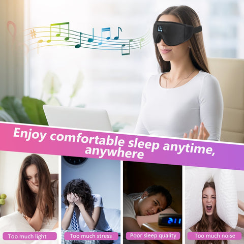 3D Wireless Music Headphone Smart Eye Mask Bluetooth Headset